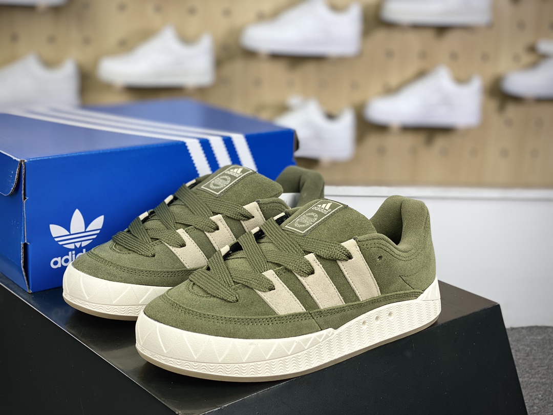 200 阿迪达斯Adidas Originals Adimatic Low”Olive Straighter”马蒂奇系列低帮板鞋“橄榄绿淡奶茶”IE9864