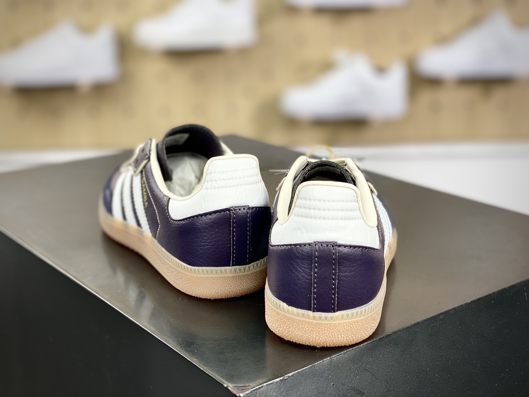 200 三叶草Adidas Originals Samba OG 桑巴舞系列绅士德训板鞋“皮革藏青”IG6836