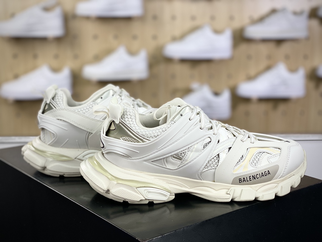 280 巴黎世家BALENCIAGA Track Trainers 3.0代复古野跑姥爹潮流百搭慢跑鞋“米白灰”542023 W1GB1 9059