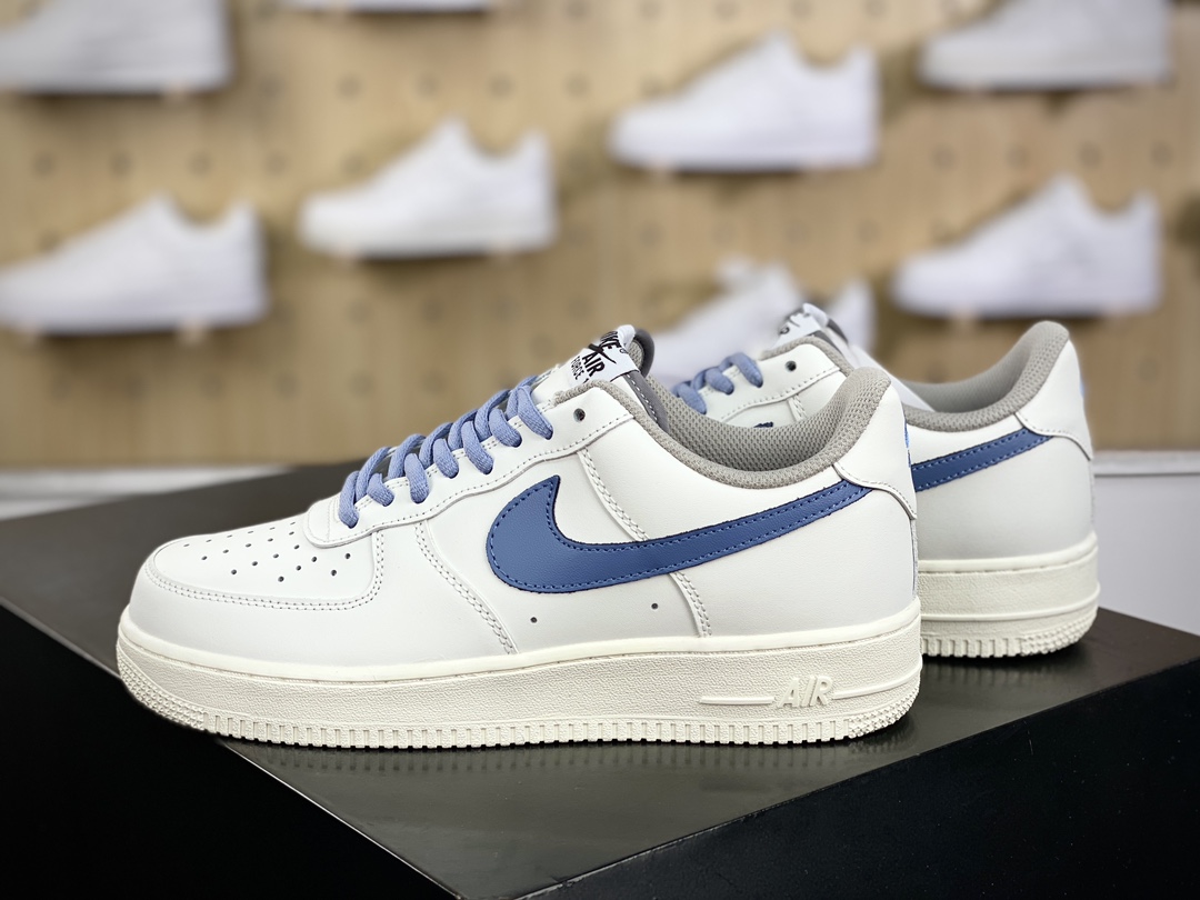 200 耐克Nike Air Force 1’07 Low GS"White/Lnk Lavender"空军一号板鞋“皮革米白淡薰衣草蓝”CQ5059-108