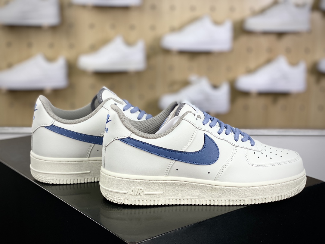 200 耐克Nike Air Force 1’07 Low GS"White/Lnk Lavender"空军一号板鞋“皮革米白淡薰衣草蓝”CQ5059-108