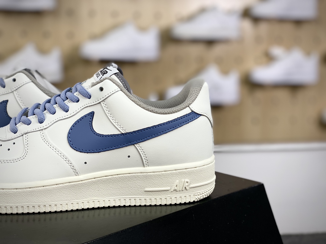 200 耐克Nike Air Force 1’07 Low GS"White/Lnk Lavender"空军一号板鞋“皮革米白淡薰衣草蓝”CQ5059-108