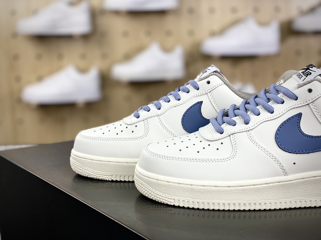 200 耐克Nike Air Force 1’07 Low GS"White/Lnk Lavender"空军一号板鞋“皮革米白淡薰衣草蓝”CQ5059-108