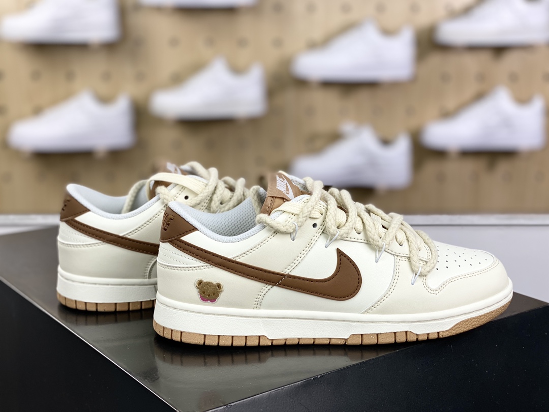 220 耐克Nike SB Dunk Low Lot" Milk Bear"扣篮系列低帮滑板板鞋“米棕豆乳熊仔美拉德绑绳”DD1873-200