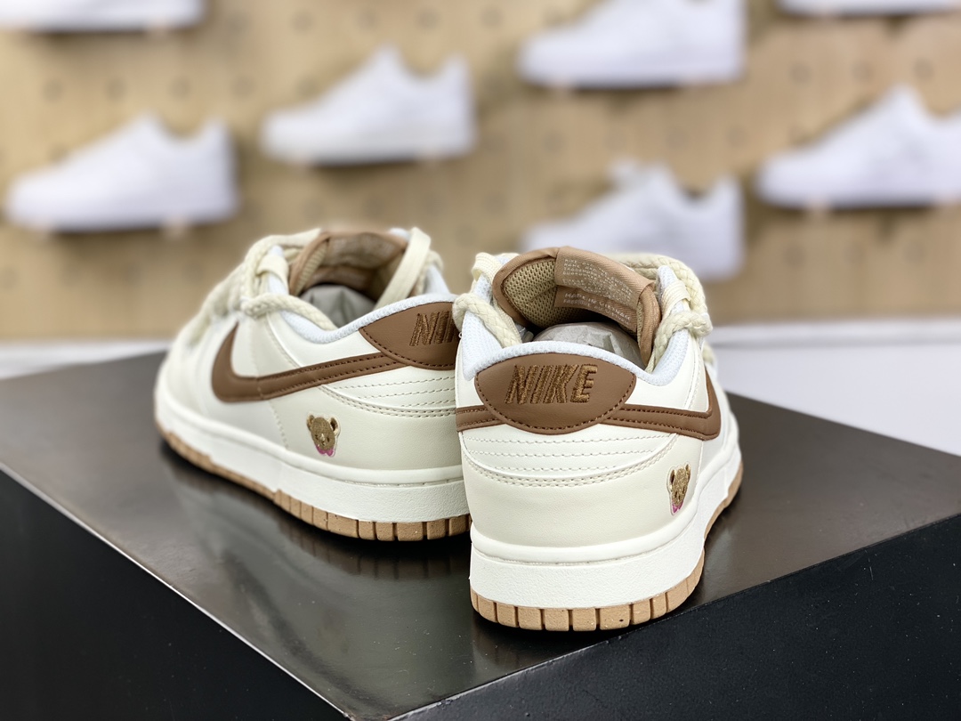 220 耐克Nike SB Dunk Low Lot" Milk Bear"扣篮系列低帮滑板板鞋“米棕豆乳熊仔美拉德绑绳”DD1873-200