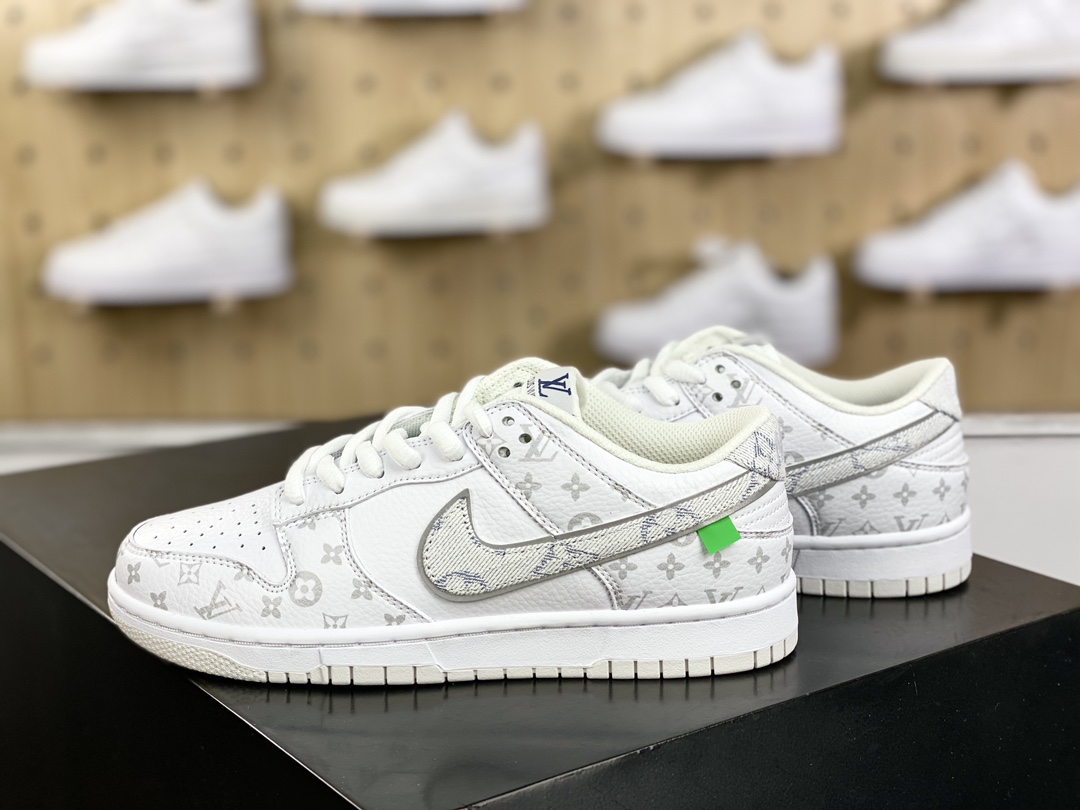 280 Louis Vuitton x Nike SB Dunk Low"White/Navy/LV Monogram"扣篮系列低帮休闲运动滑板板鞋LV0526-593