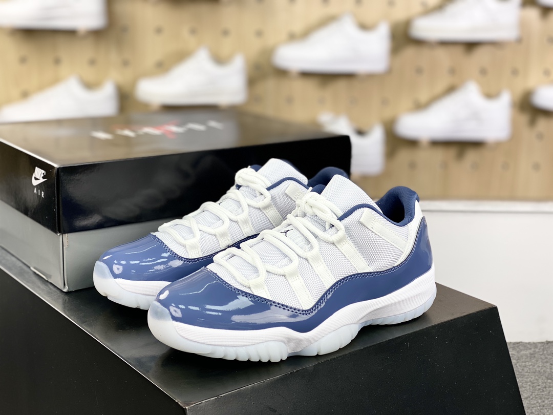 340 Nike Air Jordan 11 Retro Low”Diffused Blue”AJ11代迈克尔·乔丹低帮篮球鞋“漆皮漫射蓝白”FV5104-104