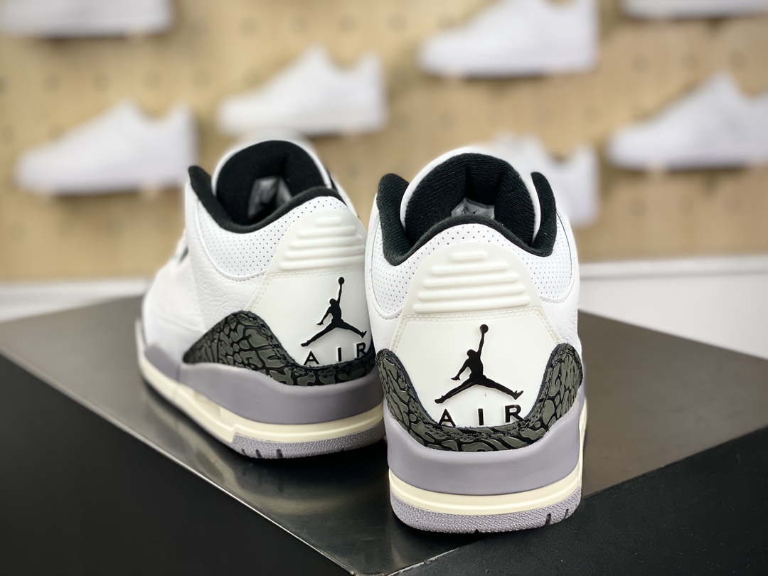 240 Nike Air Jordan 3 Retro"Cement Grey"迈克尔·乔丹AJ3代中帮篮球鞋“白水泥灰爆裂纹”CT8532-106