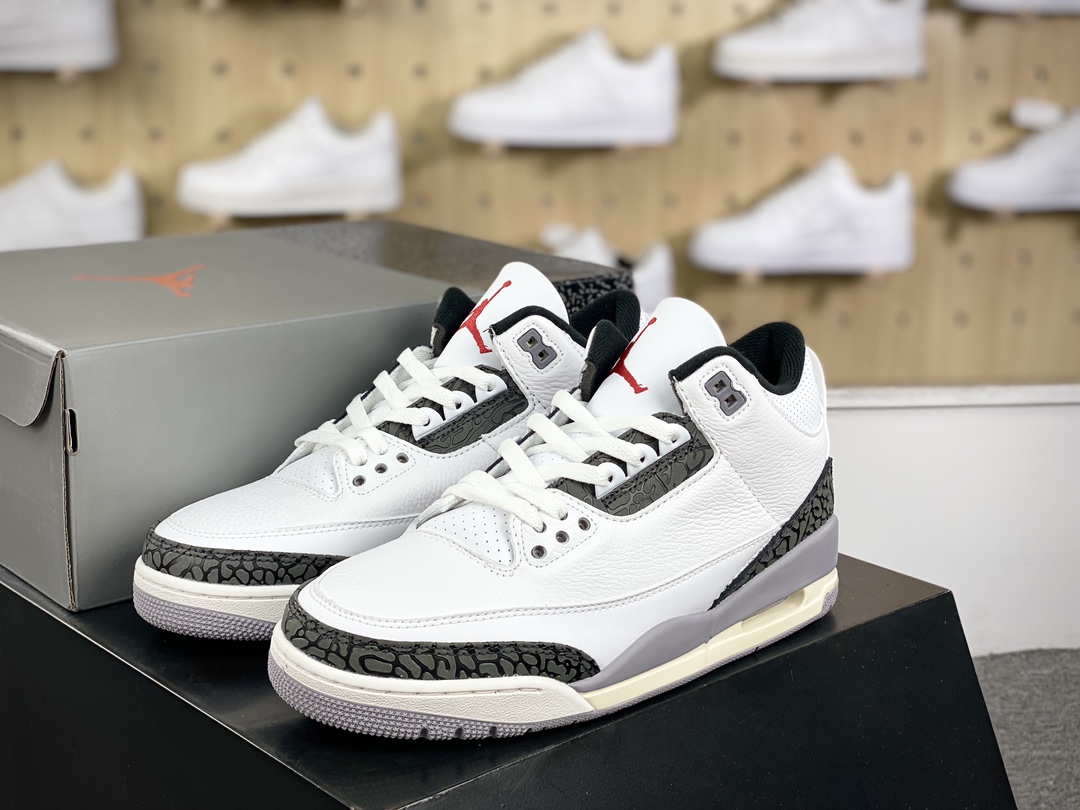 240 Nike Air Jordan 3 Retro”Cement Grey”迈克尔·乔丹AJ3代中帮篮球鞋“白水泥灰爆裂纹”CT8532-106