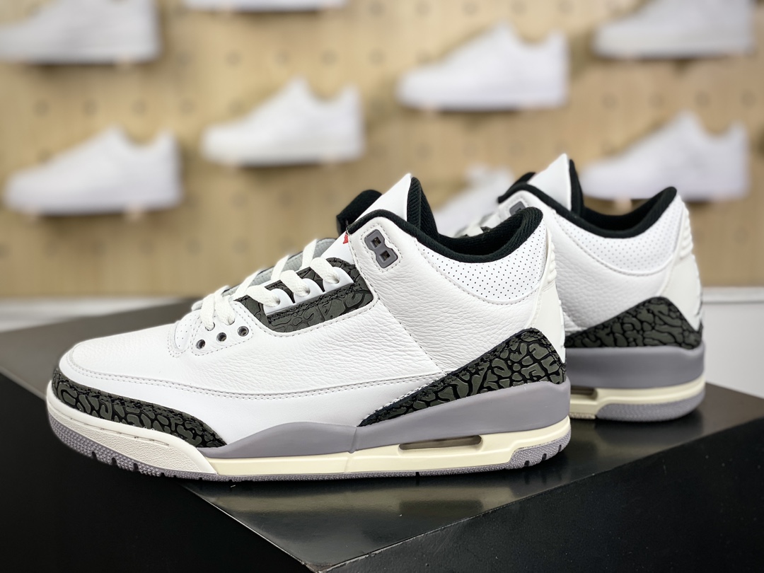 240 Nike Air Jordan 3 Retro"Cement Grey"迈克尔·乔丹AJ3代中帮篮球鞋“白水泥灰爆裂纹”CT8532-106