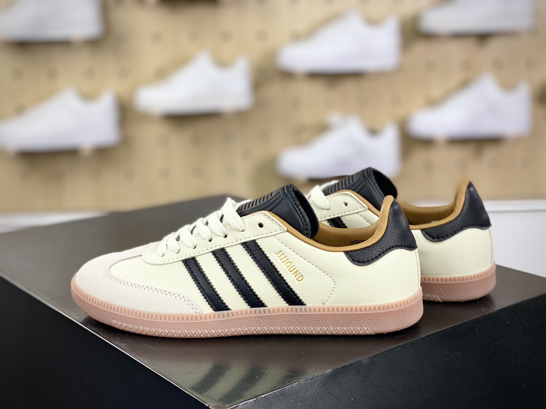 160 JJJJound x Adidas Originals Samba Classic"Studded Pack Black"桑巴舞系列绅士板鞋“联名奶白灰黑”ID8708