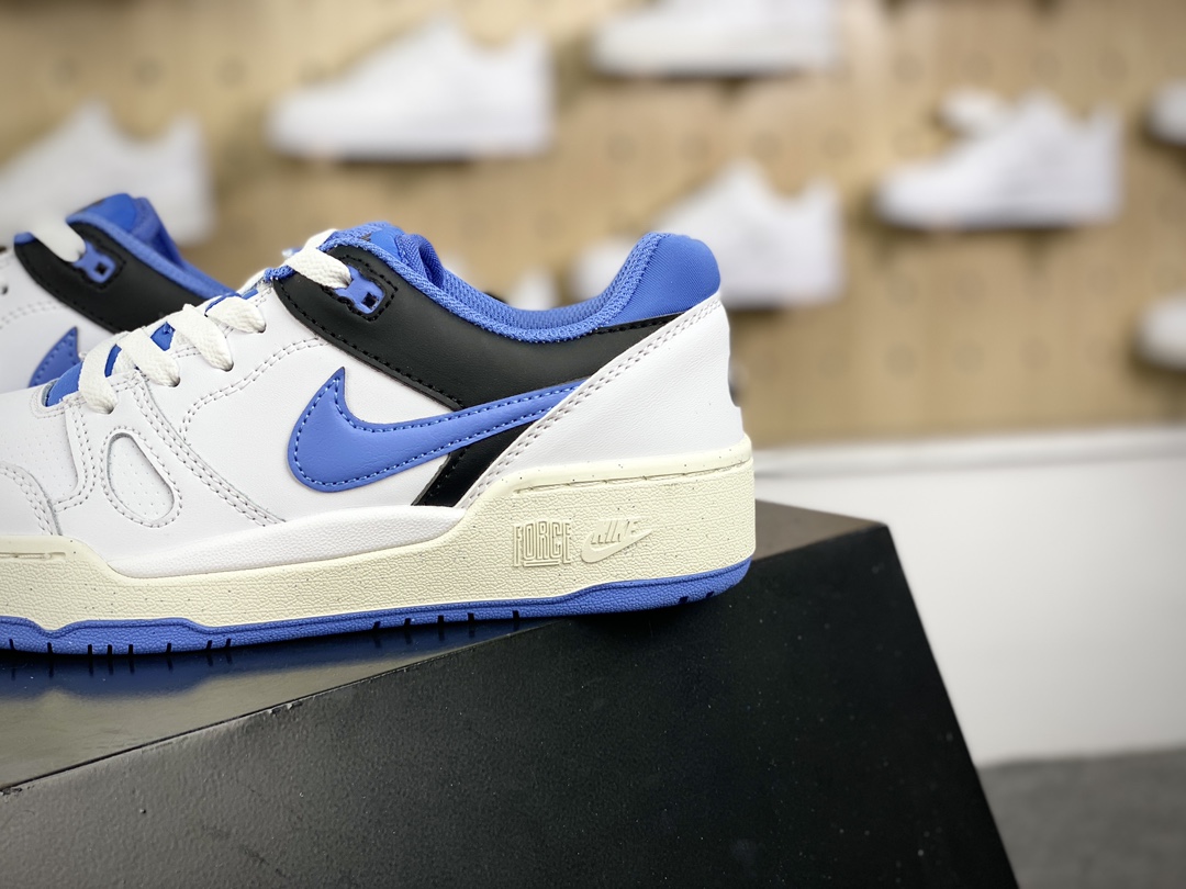 220 耐克Nike Full Force Low”White/Black/UNC”全力以赴系列篮球板鞋“皮革白黑大学蓝”FB1362-100