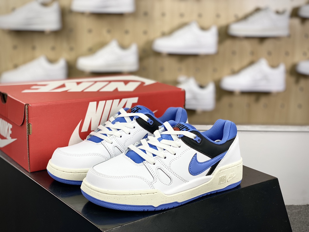 220 耐克Nike Full Force Low”White/Black/UNC”全力以赴系列篮球板鞋“皮革白黑大学蓝”FB1362-100