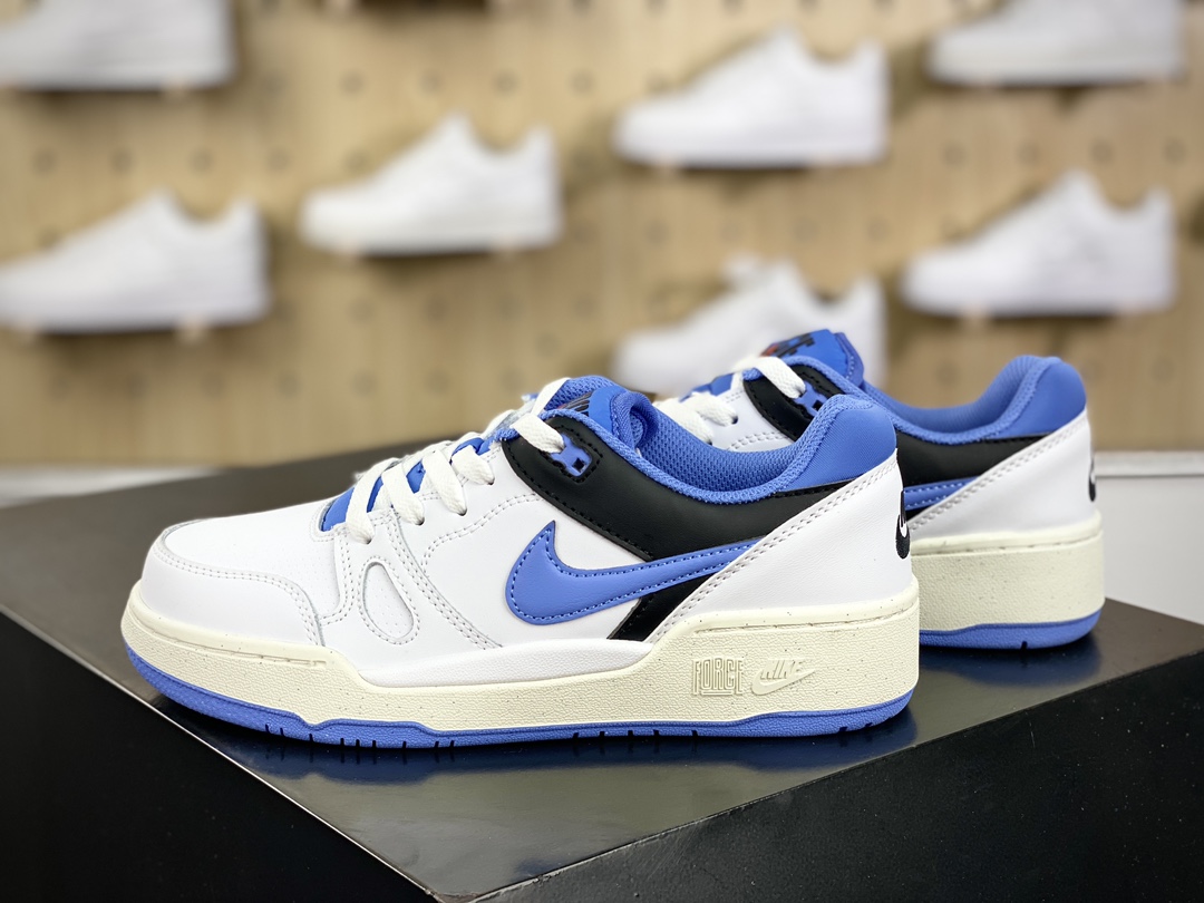 220 耐克Nike Full Force Low”White/Black/UNC”全力以赴系列篮球板鞋“皮革白黑大学蓝”FB1362-100