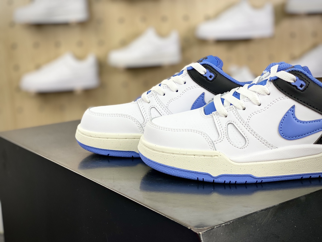 220 耐克Nike Full Force Low”White/Black/UNC”全力以赴系列篮球板鞋“皮革白黑大学蓝”FB1362-100