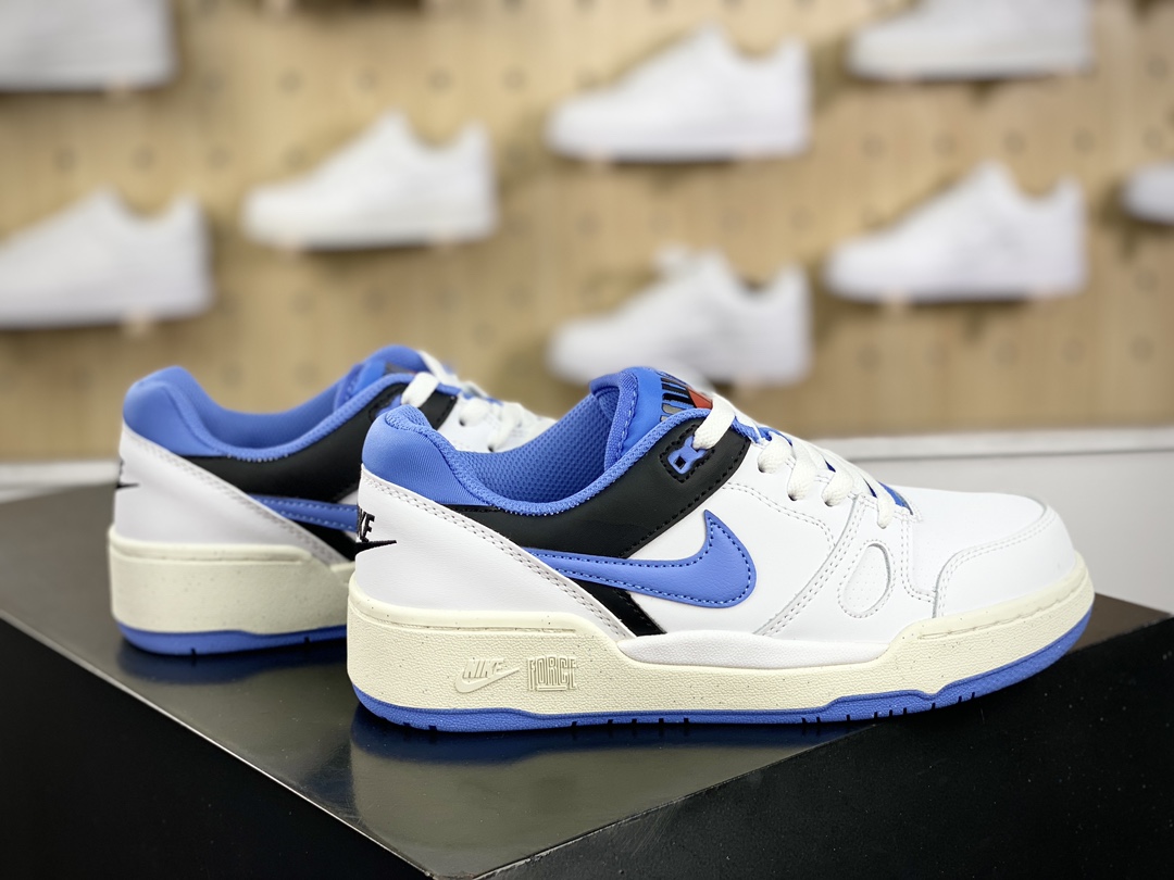 220 耐克Nike Full Force Low”White/Black/UNC”全力以赴系列篮球板鞋“皮革白黑大学蓝”FB1362-100