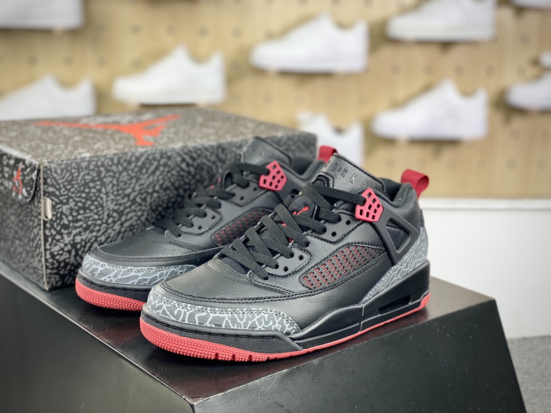 240 耐克Nike Air Jordan Spizike Low”Bred”斯派克李混合系列低帮篮球鞋“公牛黑红爆裂纹”FQ1759-006