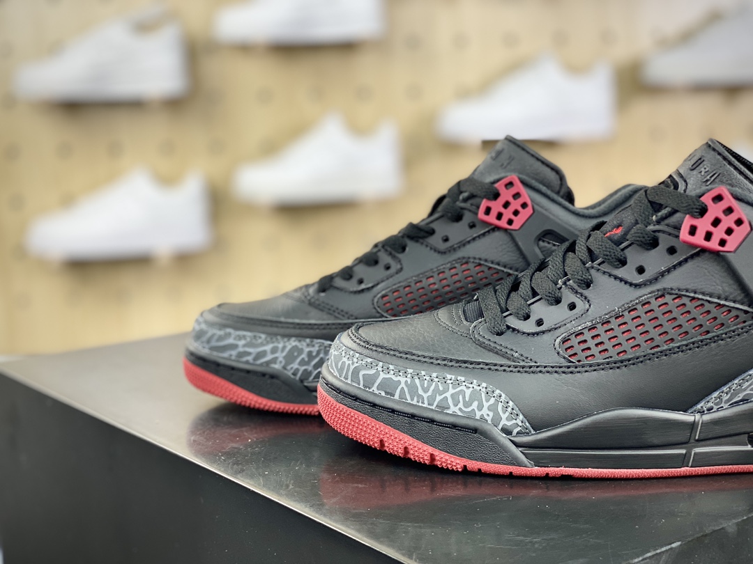 240 耐克Nike Air Jordan Spizike Low"Bred"斯派克李混合系列低帮篮球鞋“公牛黑红爆裂纹”FQ1759-006