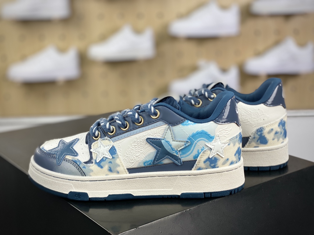 280 Kaalixto Classic Sneaker”STAR”系列低帮休闲滑板板鞋“龙年限定白兰牛仔星星鞋”KSH220511