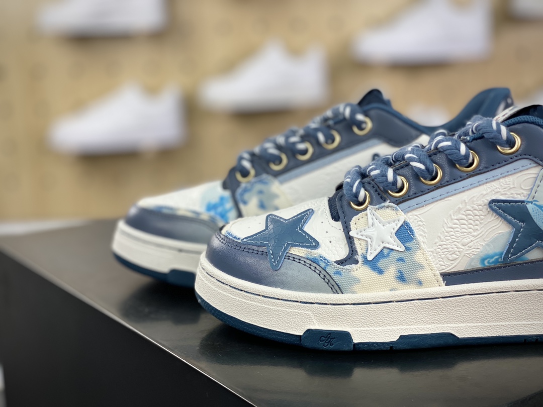 280 Kaalixto Classic Sneaker”STAR”系列低帮休闲滑板板鞋“龙年限定白兰牛仔星星鞋”KSH220511