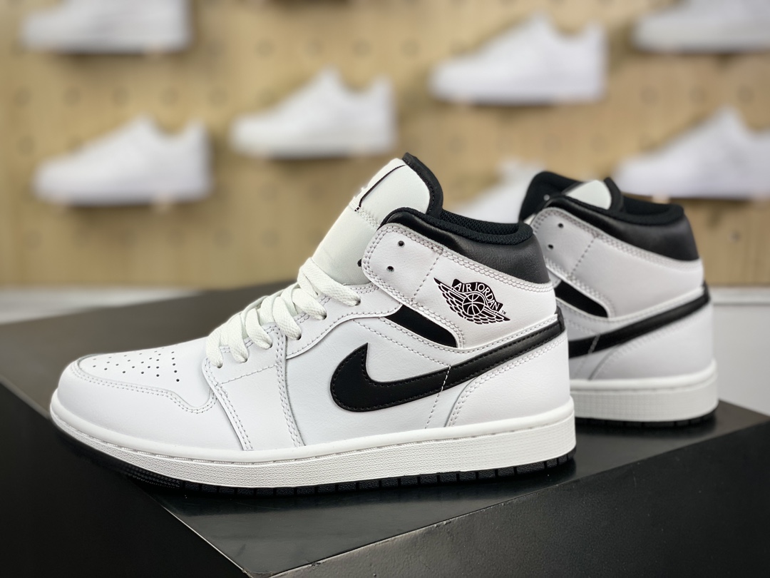 260 耐克Nike Air Jordan 1 Mid"Reverse Panda White Black"AJ1乔丹一代篮球鞋“f反转白黑熊猫”DQ8426-132