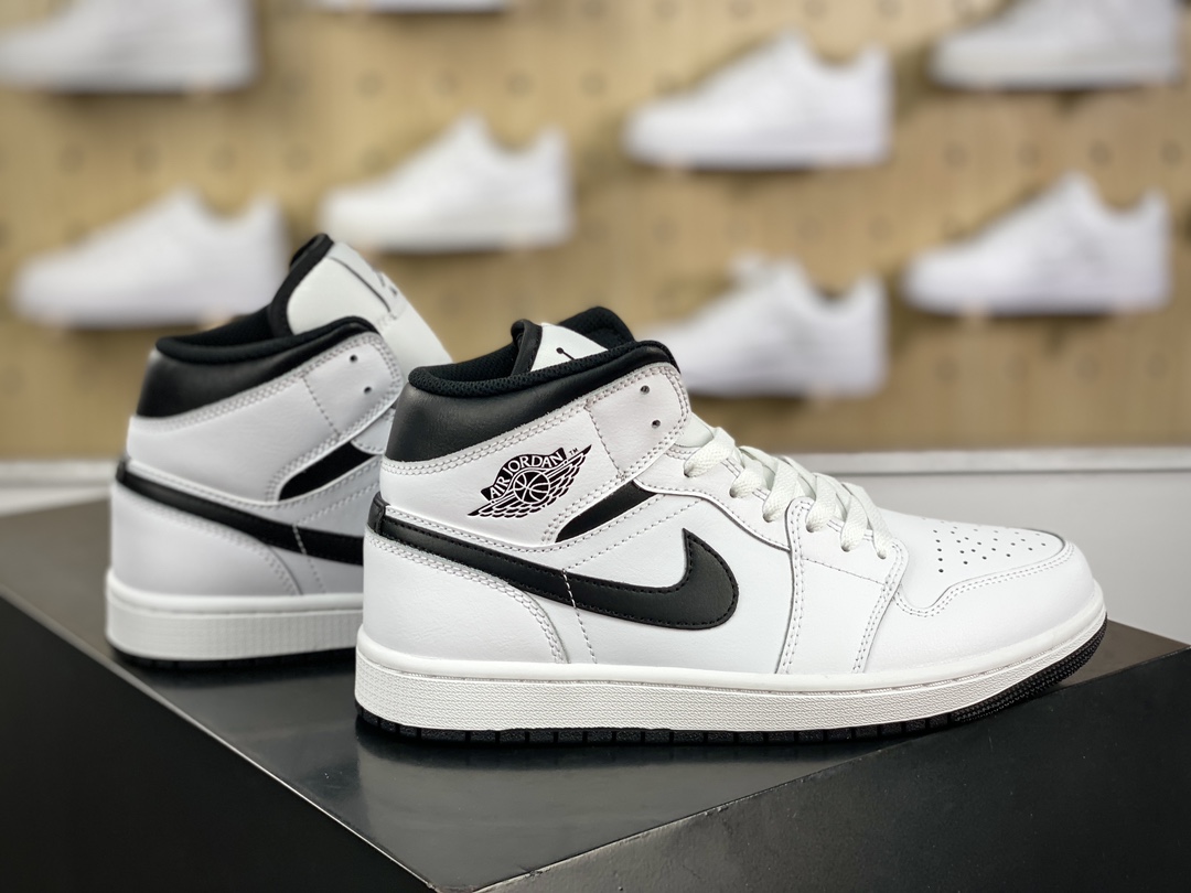 260 耐克Nike Air Jordan 1 Mid"Reverse Panda White Black"AJ1乔丹一代篮球鞋“f反转白黑熊猫”DQ8426-132