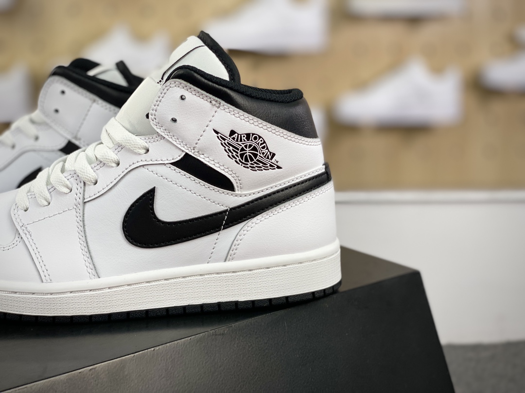 260 耐克Nike Air Jordan 1 Mid"Reverse Panda White Black"AJ1乔丹一代篮球鞋“f反转白黑熊猫”DQ8426-132