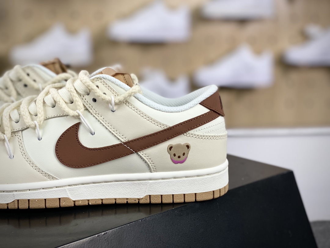 260 耐克Nike SB Dunk Low Lot" Milk Bear"扣篮系列低帮板鞋“米棕豆乳熊仔美拉德绑绳”DD1873-200