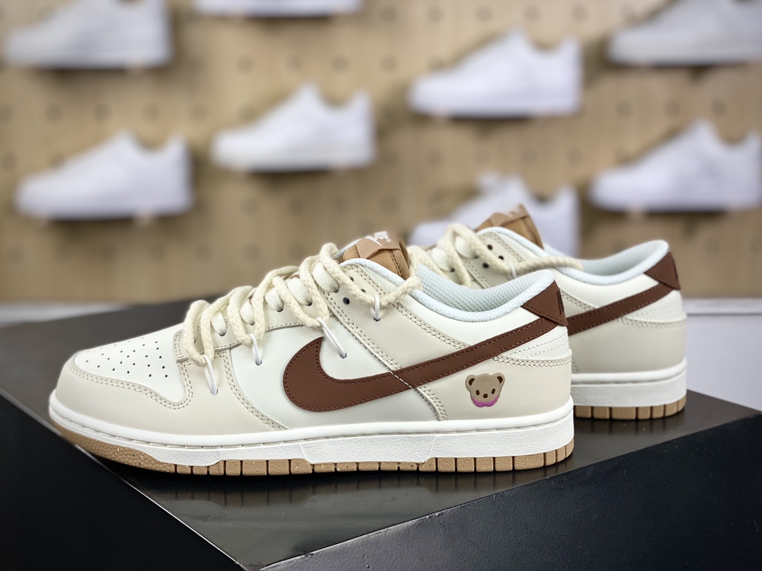 260 耐克Nike SB Dunk Low Lot" Milk Bear"扣篮系列低帮板鞋“米棕豆乳熊仔美拉德绑绳”DD1873-200