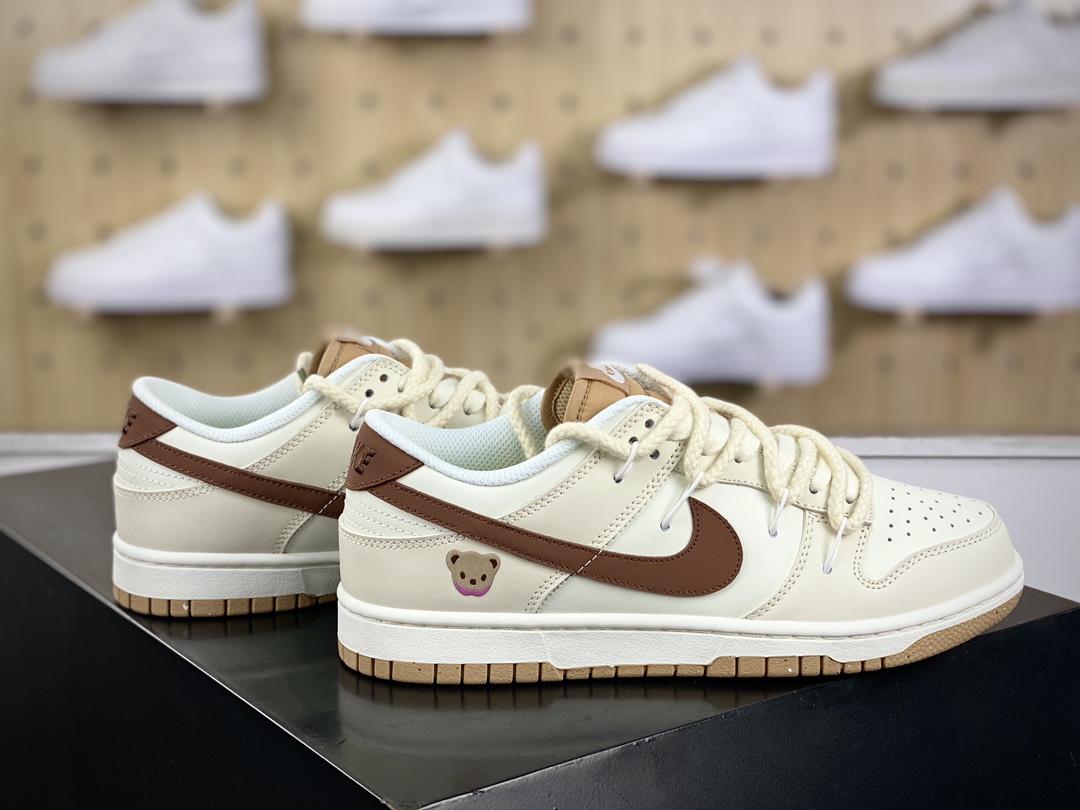 260 耐克Nike SB Dunk Low Lot" Milk Bear"扣篮系列低帮板鞋“米棕豆乳熊仔美拉德绑绳”DD1873-200