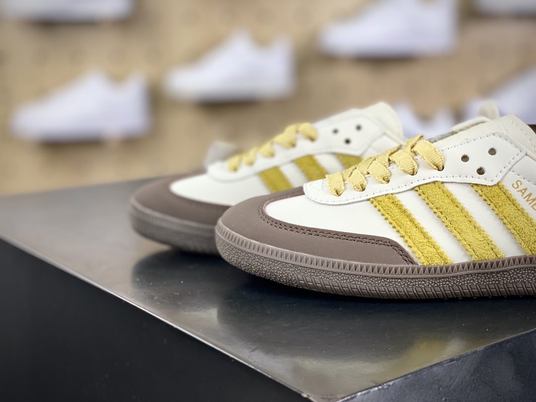 200 Adidas Originals Wmns Samba OG"Off White Oat"桑巴舞板鞋“香蕉米黄紫巧克力咖啡底”IE0875