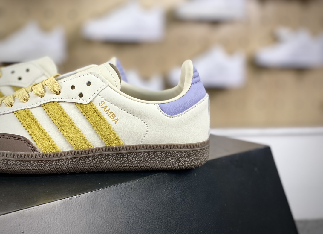 200 Adidas Originals Wmns Samba OG"Off White Oat"桑巴舞板鞋“香蕉米黄紫巧克力咖啡底”IE0875