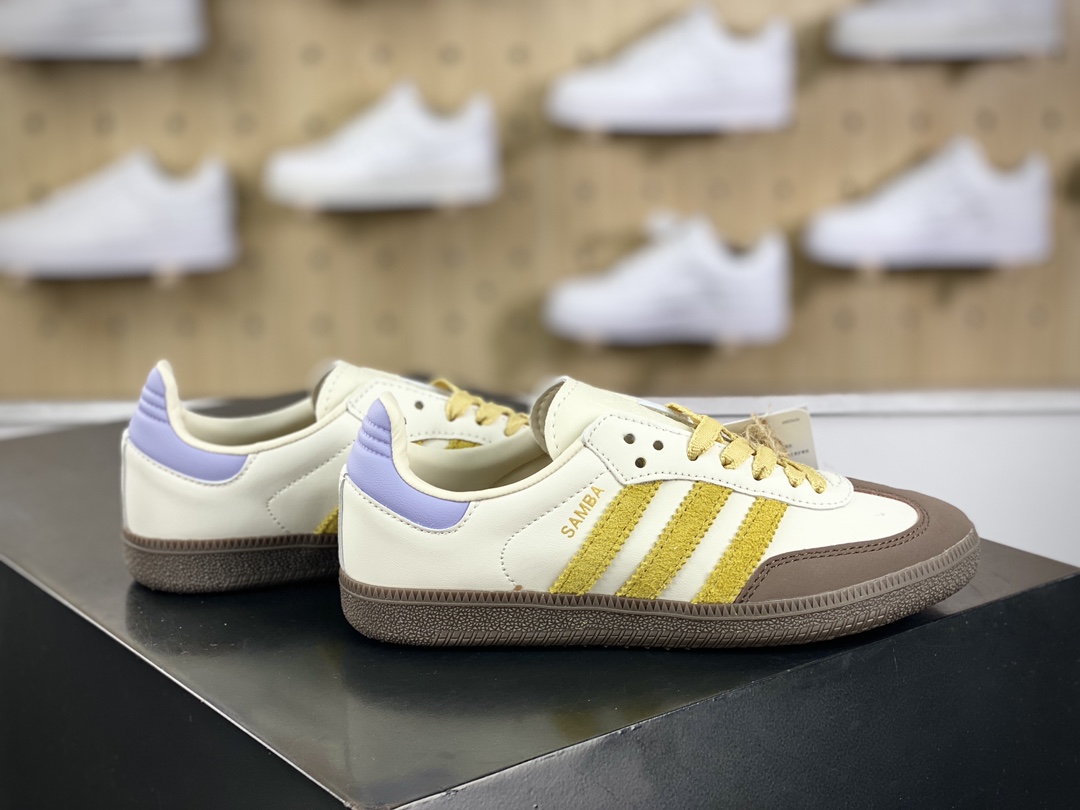 200 Adidas Originals Wmns Samba OG"Off White Oat"桑巴舞板鞋“香蕉米黄紫巧克力咖啡底”IE0875