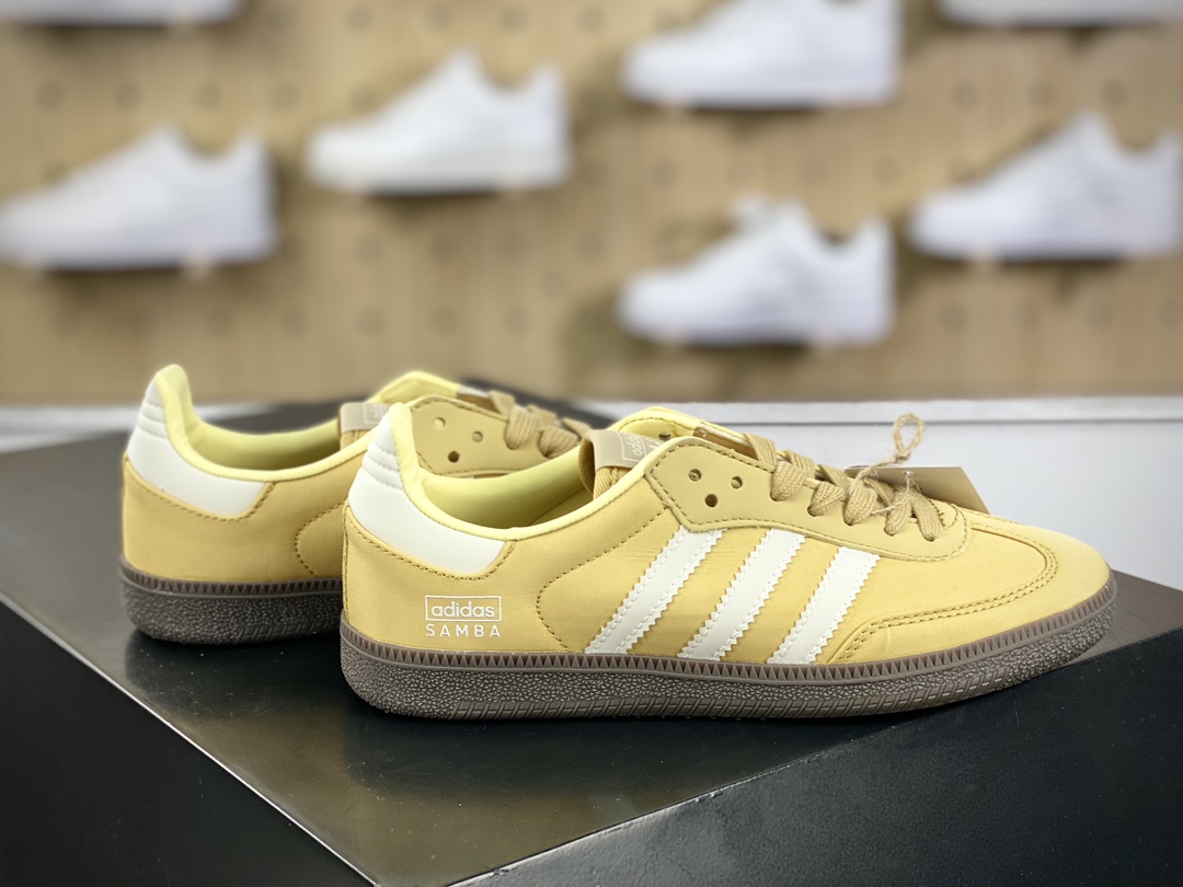 200 Adidas Originals Wmns Samba OG"Off White Oat"桑巴舞板鞋“香蕉米黄咖啡底”IG6170