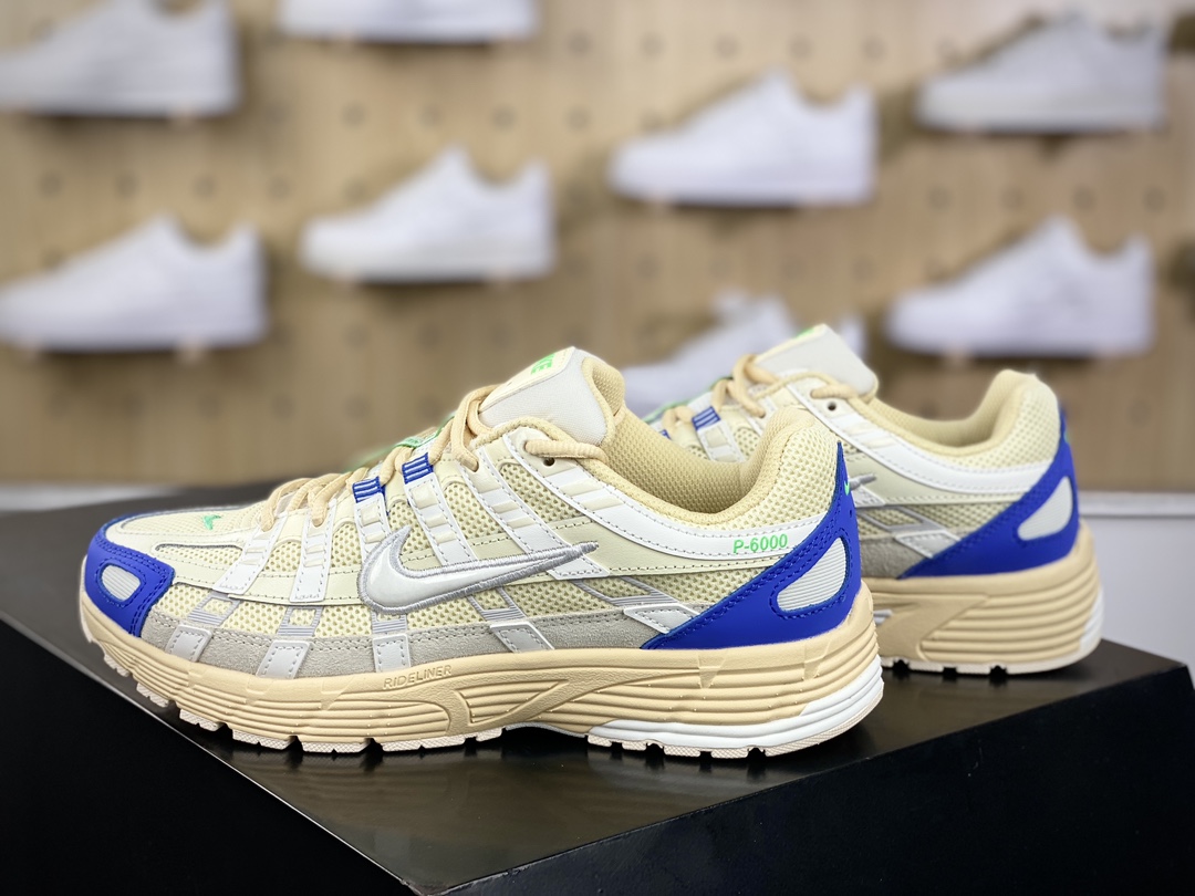 220 耐克Nike P-6000"Coconut Milk Blue"系列低帮慢跑鞋“椰奶黄蓝”FJ5443-113