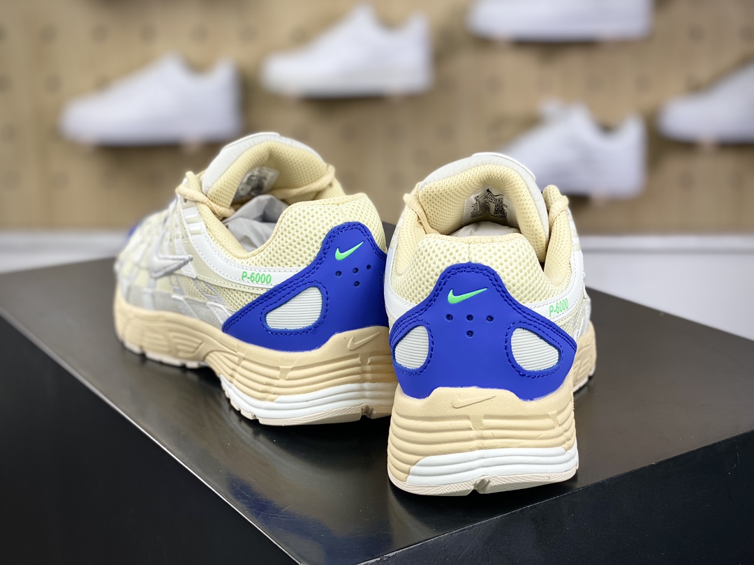 220 耐克Nike P-6000"Coconut Milk Blue"系列低帮慢跑鞋“椰奶黄蓝”FJ5443-113