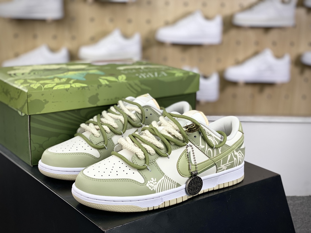 280 耐克Nike SB Dunk Low Lot”Milk Bear”扣篮系列低帮板鞋“米白绿双钩绑绳”