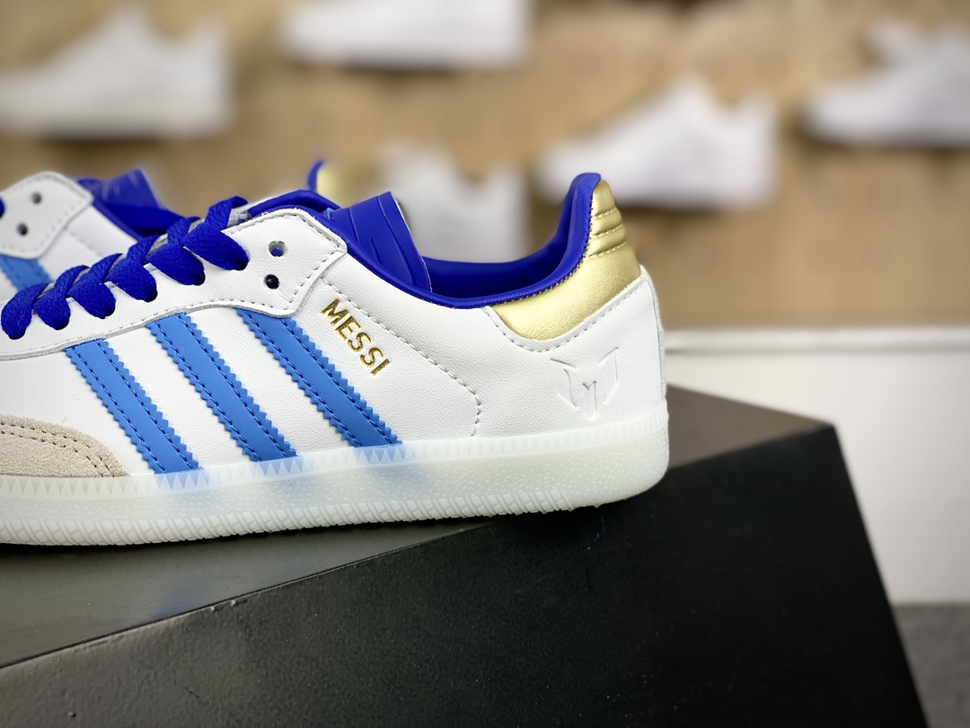 160 阿迪达斯/三叶草Adidas Originals Samba OG桑巴舞板鞋“白蓝”ID3550