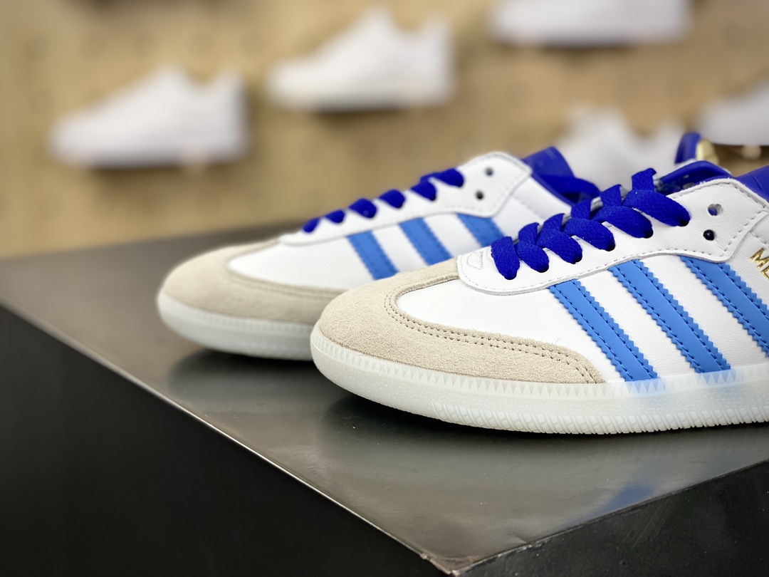 160 阿迪达斯/三叶草Adidas Originals Samba OG桑巴舞板鞋“白蓝”ID3550