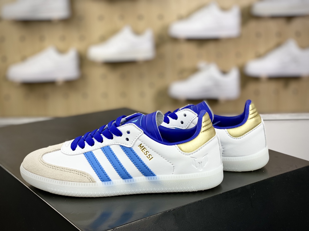 160 阿迪达斯/三叶草Adidas Originals Samba OG桑巴舞板鞋“白蓝”ID3550