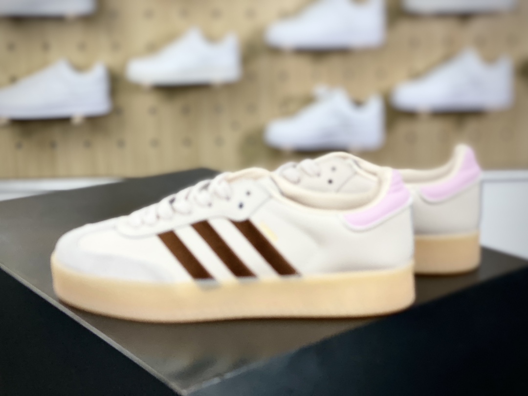 180 阿迪达斯Adidas Samba 2.0 XLG”Pink/Brown”桑巴舞板鞋“藕粉棕生胶底”ID3737