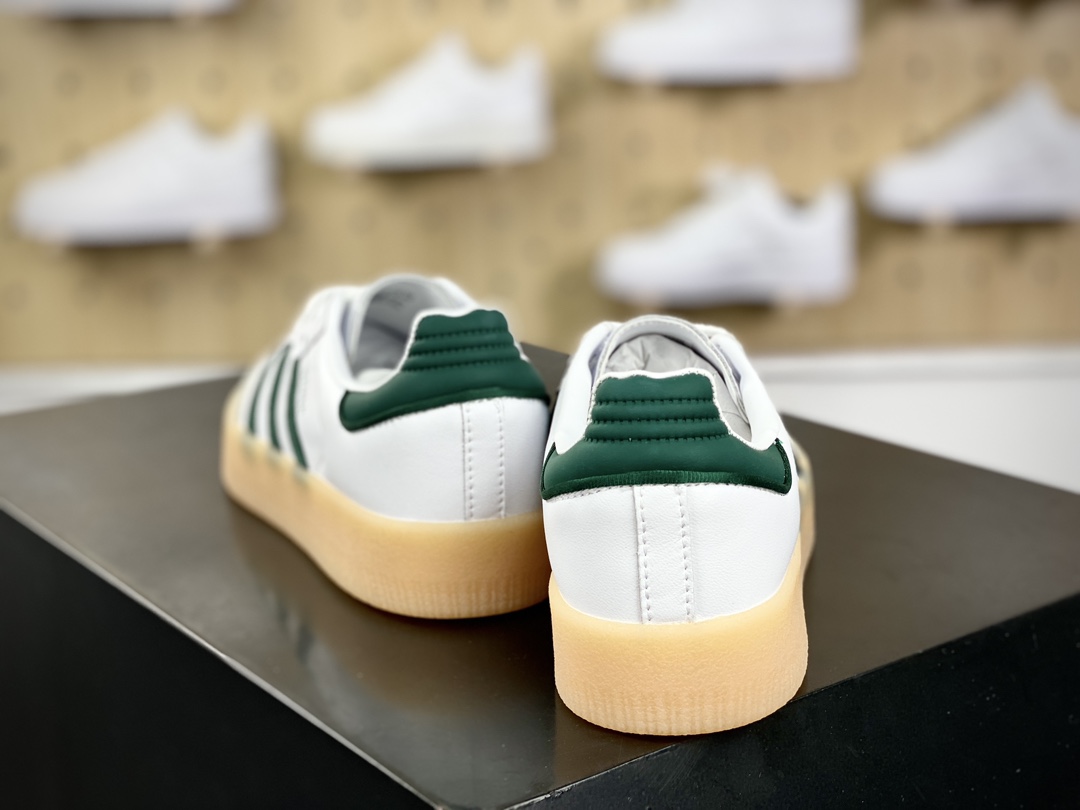 180 阿迪达斯Adidas Samba XLG"White Green"桑巴舞板鞋“白深绿生胶底”ID0440