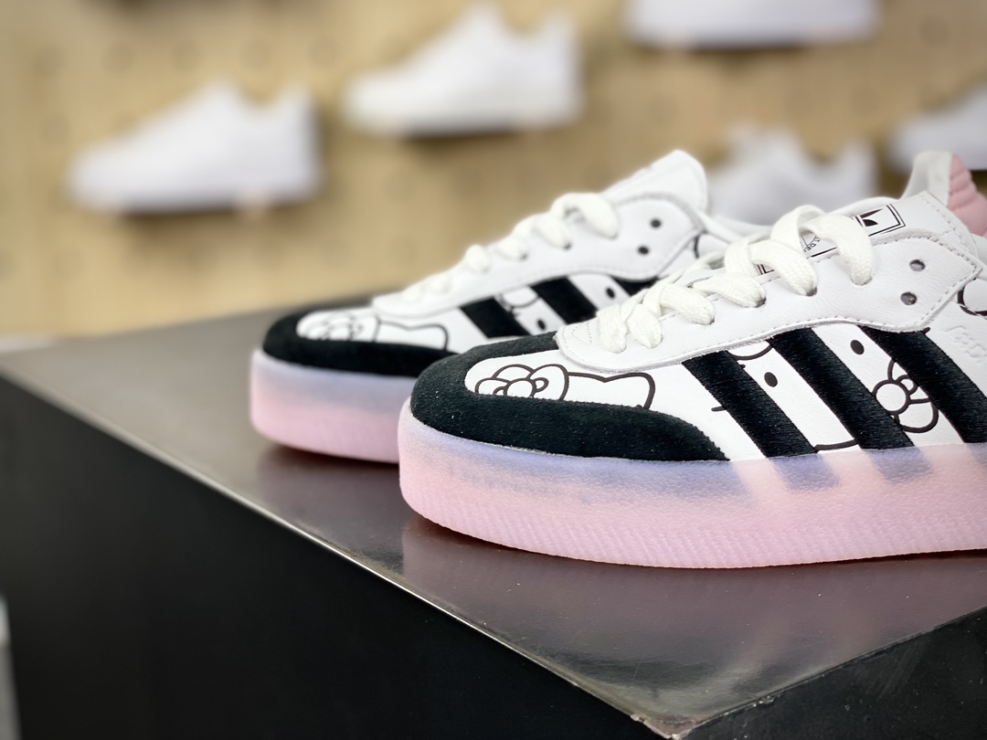 180 Adidas Samba 2.0 XLG"Hello Kitty And Friends"桑巴舞板鞋“联名白黑浅凯蒂猫”ID8168