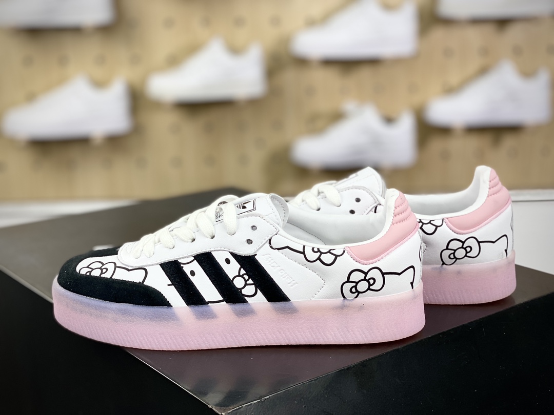 180 Adidas Samba 2.0 XLG"Hello Kitty And Friends"桑巴舞板鞋“联名白黑浅凯蒂猫”ID8168