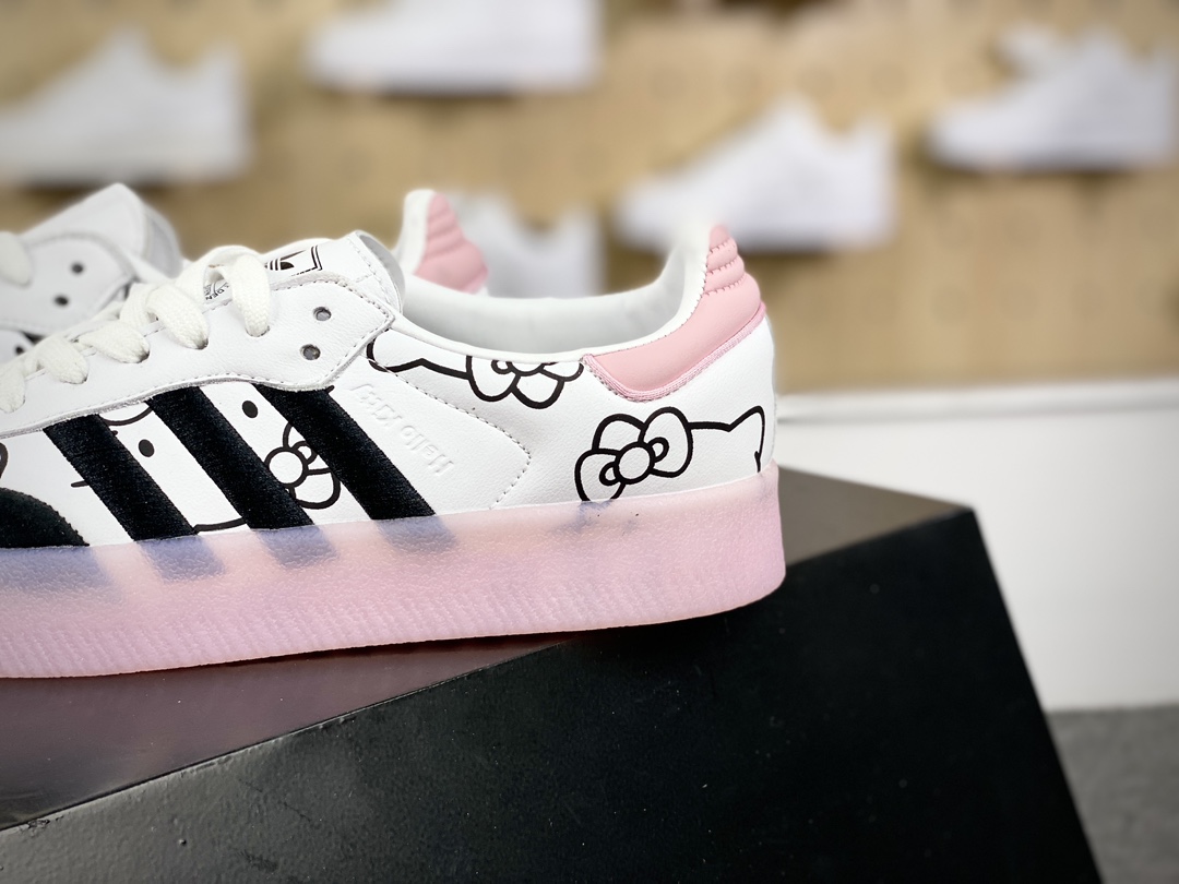 180 Adidas Samba 2.0 XLG"Hello Kitty And Friends"桑巴舞板鞋“联名白黑浅凯蒂猫”ID8168