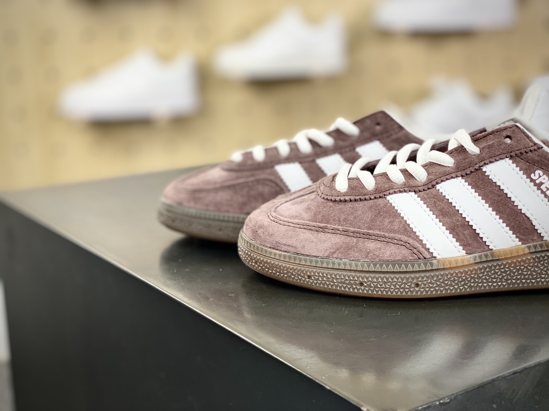 160 阿迪达斯Adidas Originals Handball SPZL 手球运动员板鞋“麂皮咖啡深棕米白LOGO”IF8914