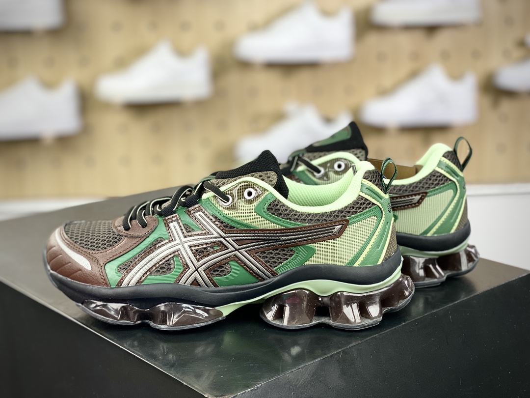 240 亚瑟士/ASICS Gel-Quantum Kinetic""Dark Sepia Shamrock Green"量子跑步鞋“深棕黑绿”1203A270-251