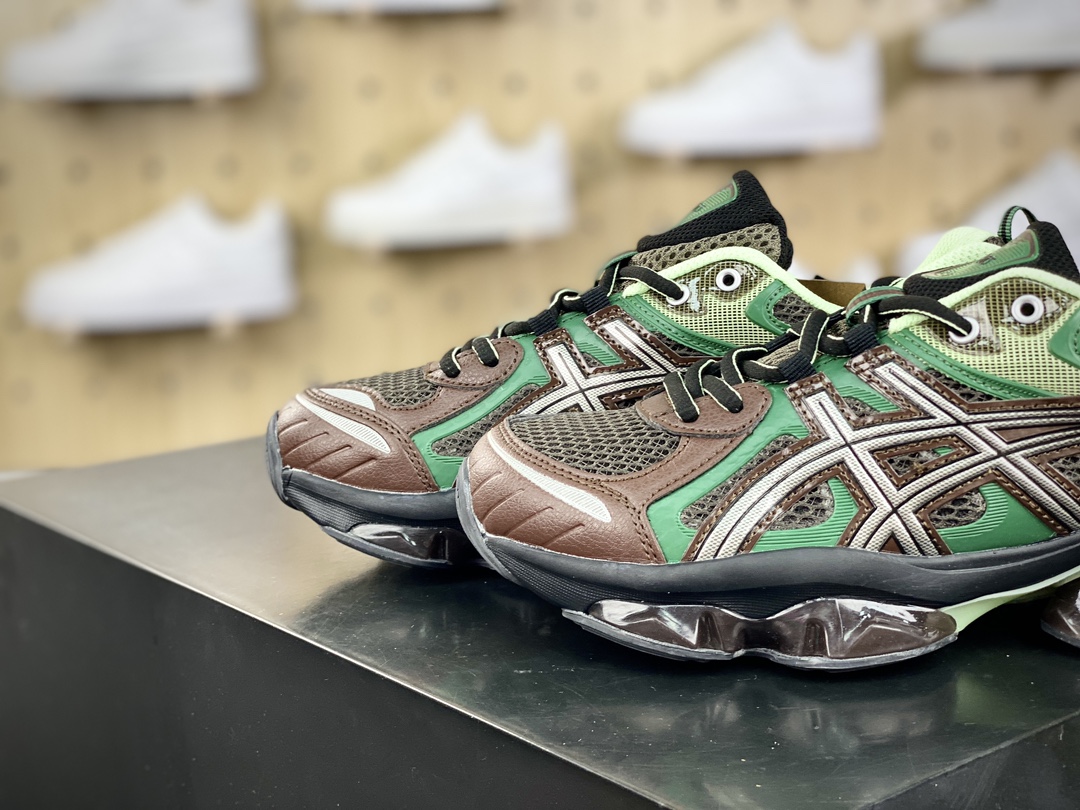 240 亚瑟士/ASICS Gel-Quantum Kinetic""Dark Sepia Shamrock Green"量子跑步鞋“深棕黑绿”1203A270-251