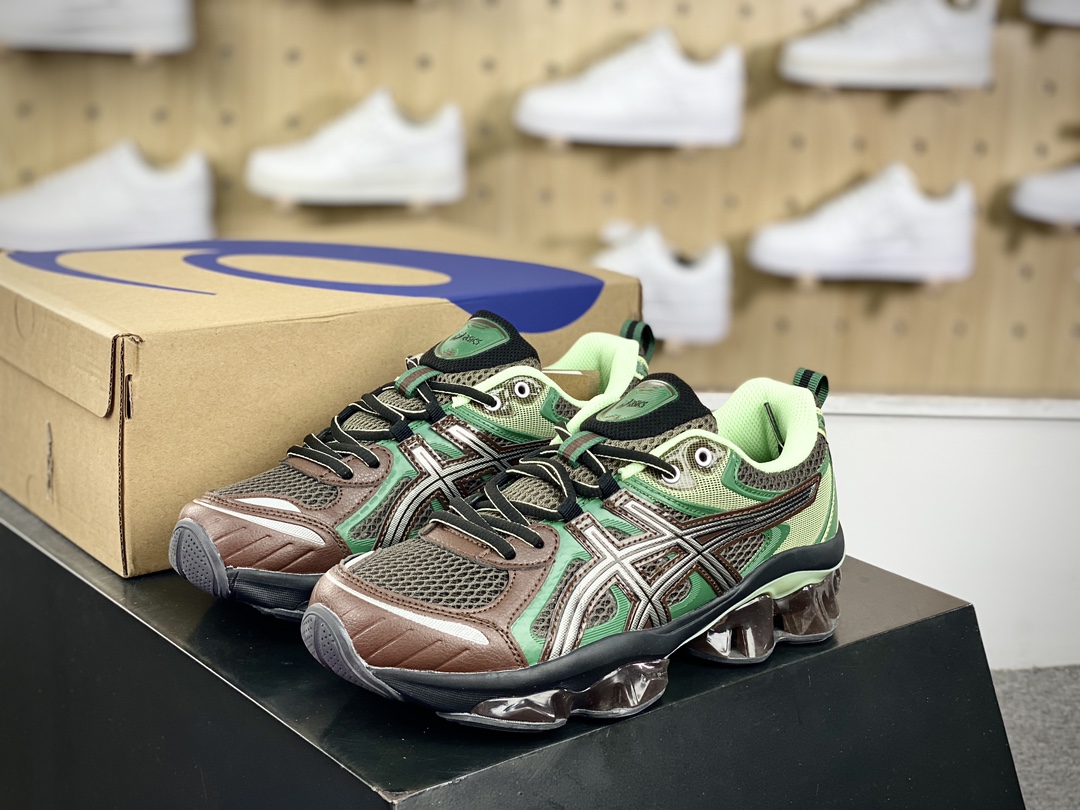 240 亚瑟士/ASICS Gel-Quantum Kinetic””Dark Sepia Shamrock Green”量子跑步鞋“深棕黑绿”1203A270-251