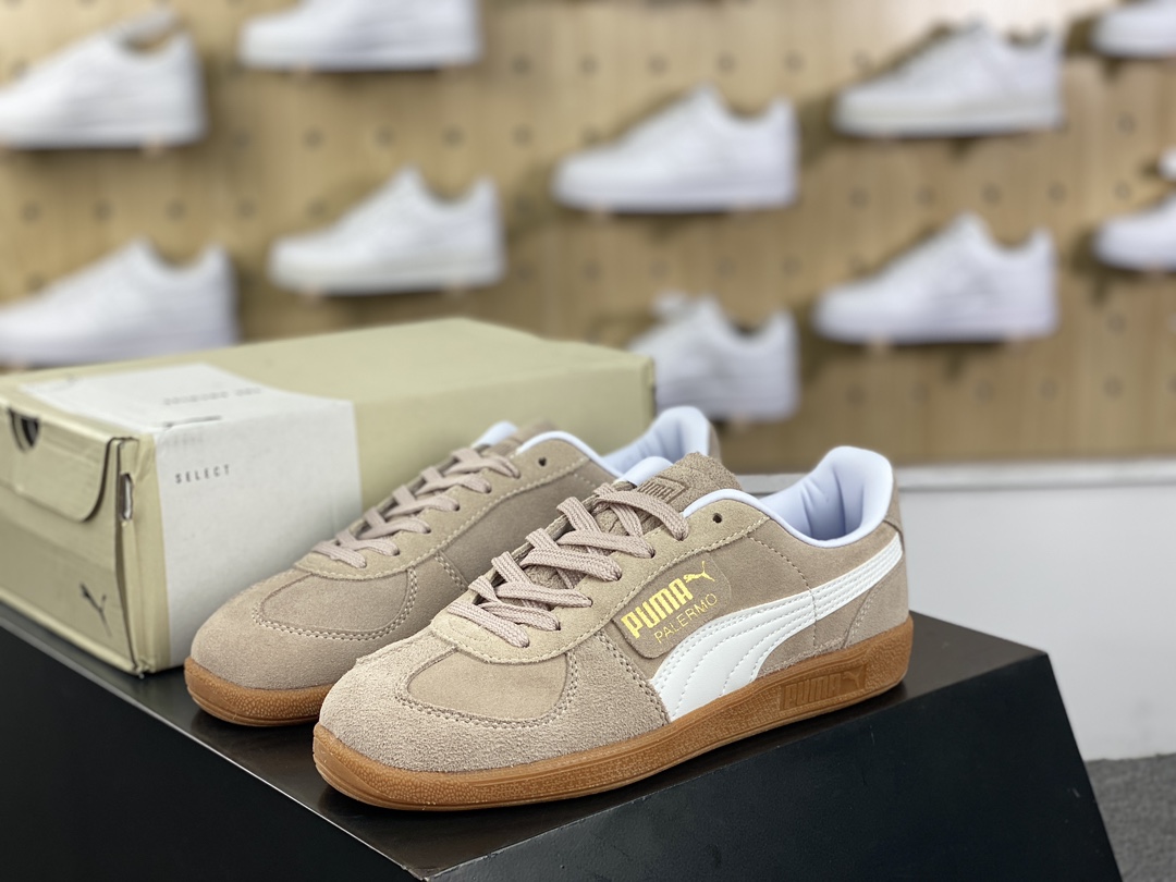 160 彪马PUMA Palermo Leather 巴勒莫系列低帮板鞋“皮革棕白生胶底”396464-06